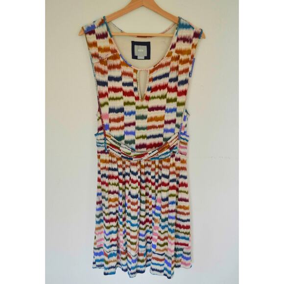 Maeve Anthropologie Sennebec Rainbow Multicolor Twist Front Dress - Picture 2 of 6